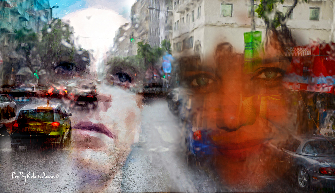 reflets dans un pare-brise